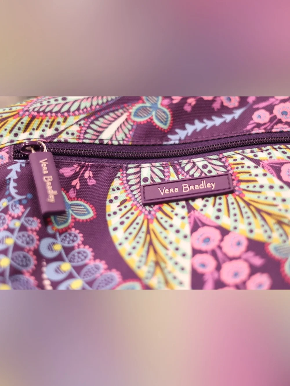 Vera Bradley Purple Paisley Performance Twill Belt Bag Crossbody Fanny Pack